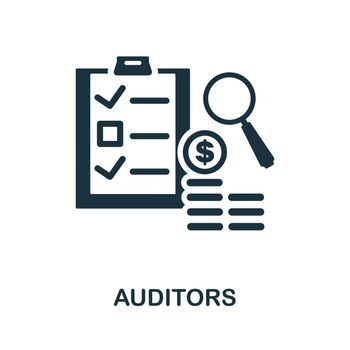 Auditors flat icon. Simple colors elements from auditors collection. Flat Auditors icon for graphics, wed design and more.