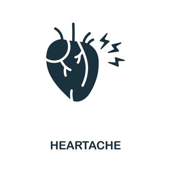 Heartache flat icon. Simple colors elements from body ache collection. Flat Heartache icon for graphics, wed design and more.