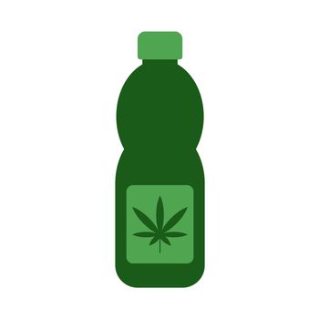 Cannabis beverage vector icon isolated on white background