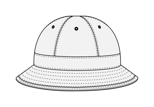 Bucket hat (metro hat ) template vector illustration | White