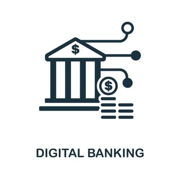 Digital Banking icon. Simple line element digital banking symbol for templates, web design and infographics.