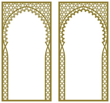 Rectangular frame with Arabic pattern and curly frame. Proportion 1x2