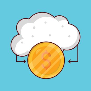 cloud Vector illustration on a transparent background. Premium quality symmbols. Vector line flat icons for concept and graphic design.