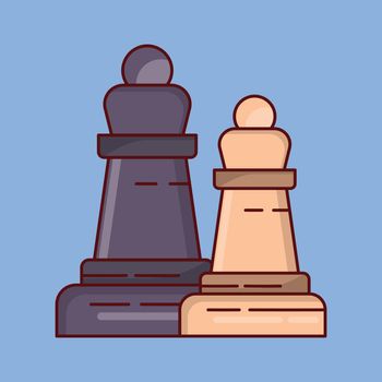 chess Vector illustration on a transparent background. Premium quality symmbols. Vector line flat icons for concept and graphic design.