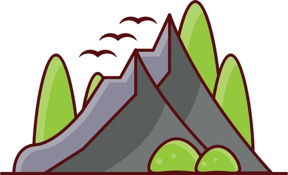 mountains Vector illustration on a transparent background. Premium quality symmbols. Vector line flat icons for concept and graphic design.