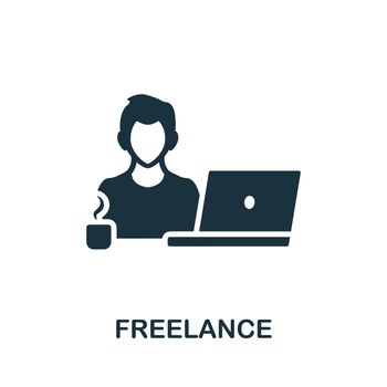 Freelance icon. Simple line element freelance symbol for templates, web design and infographics.