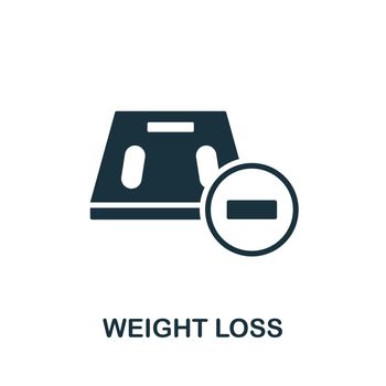 Weight Loss icon. Simple line element weight loss symbol for templates, web design and infographics.