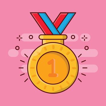 medal Vector illustration on a transparent background.Premium quality symmbols. vector line flat icon for concept and graphic design.