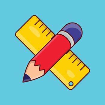 pencil scale Vector illustration isolated on a transparent background. vector line flat icons for concept or web graphics.