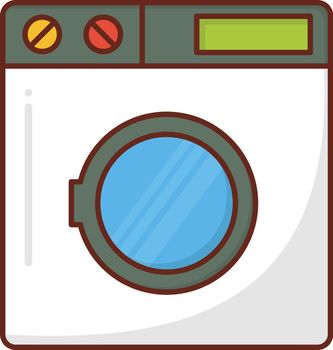 washing vector flat color icon