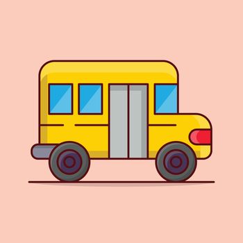 school van Vector illustration isolated on a transparent background. vector line flat icons for concept or web graphics.