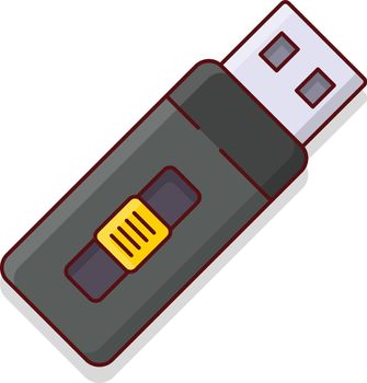 usb Vector illustration isolated on a transparent background. vector line flat icons for concept or web graphics.