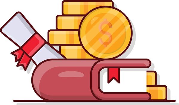 dollar degree Vector illustration isolated on a transparent background. vector line flat icons for concept or web graphics.