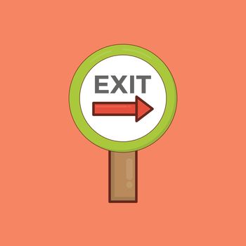 Exit vector flat color icon