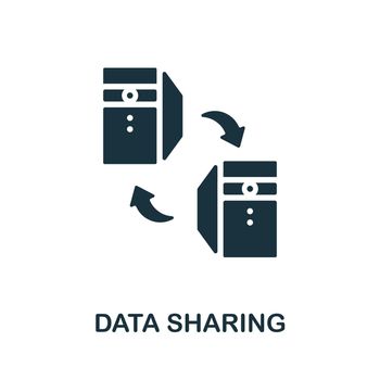 Data Sharing flat icon. Simple colors elements from networking collection. Flat Data Sharing icon for graphics, wed design and more.