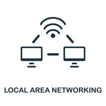 Local Area Networking flat icon. Simple colors elements from networking collection. Flat Local Area Networking icon for graphics, wed design and more.