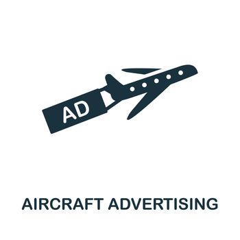 Aircraft Advertising flat icon. Simple colors elements from outdoor advertising collection. Flat Aircraft Advertising icon for graphics, wed design and more.