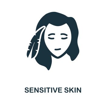 Sensitive Skin icon. Simple illustration from skin care collection. Monochrome Sensitive Skin icon for web design, templates and infographics.