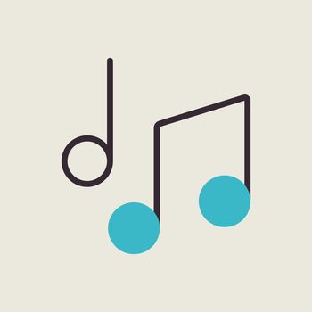 Music notes, song, melody or tune vector icon. Graph symbol for music and sound web site and apps design, logo, app, UI