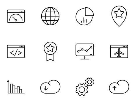 Seo outline vector icons