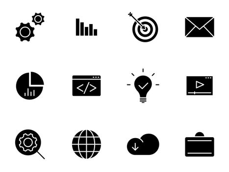 Seo silhouette vector icons