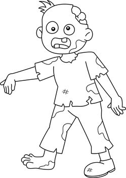 A cute and funny coloring page of a zombie Halloween. Provides hours of coloring fun for children. To color, this page is very easy. Suitable for little kids and toddlers.