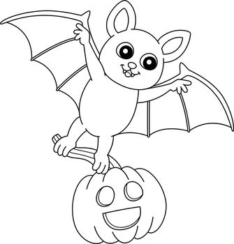A cute and funny coloring page of a flying bat on halloween. Provides hours of coloring fun for children. To color, this page is very easy. Suitable for little kids and toddlers.