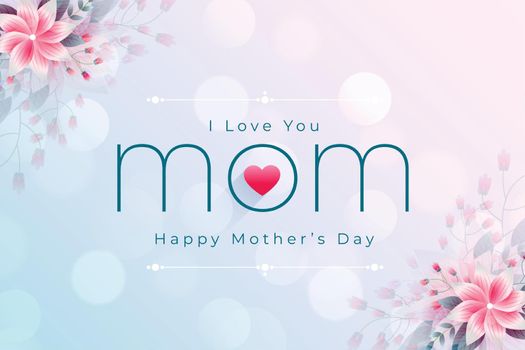 beautiful happy mother's day flower greeting design