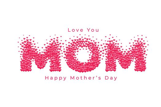 attractive mother's day greeting in hearts particle style