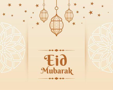 attractive eid mubarak arabic style greeting design