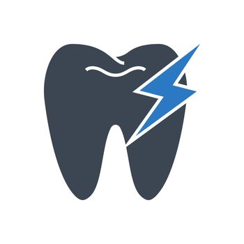 Toothache Related Vector Glyph Icon. Toothache Glyph Sign. Isolated on Black Background