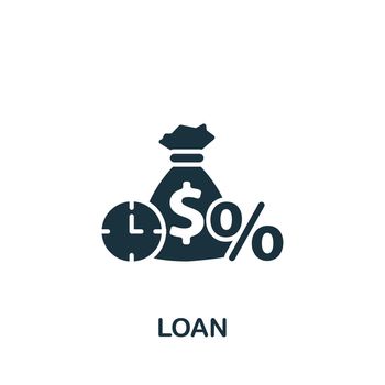 Loan icon. Simple line element business training symbol for templates, web design and infographics.