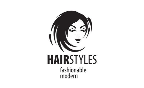 Vector illustration of a womans hairstyle on a white background.