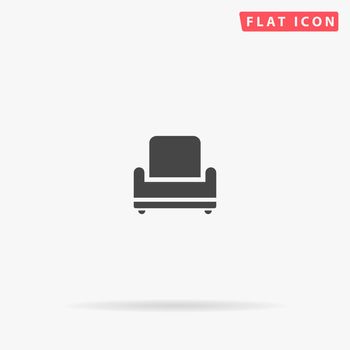 Armchair flat vector icon. Glyph style sign. Simple hand drawn illustrations symbol for concept infographics, designs projects, UI and UX, website or mobile application.