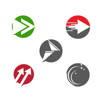 Set Arrow vector illustration icon Logo Template design