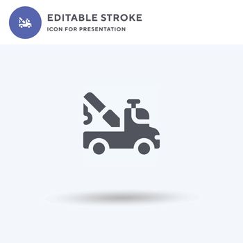 Tow Truck icon vector, filled flat sign, solid pictogram isolated on white, logo illustration. Tow Truck icon for presentation.