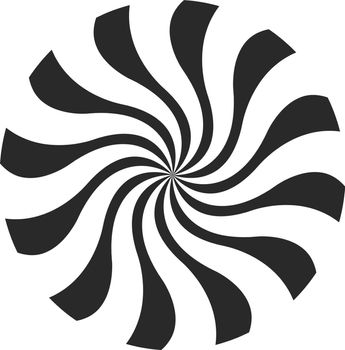 Black round swirl. Twisting motion circle logo isolated on white background