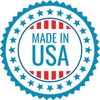 Made in USA stamp. Quality sign. Domestic symbol isolated on white background