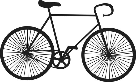 Bicycle icon. Black line bike. Two wheel vehicle isolated on white background