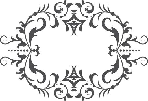 Calligraphic ornament element. Filigree frame. Vintage border isolated on white background