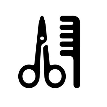 Barber, hair cut, trimming vector icon illustration