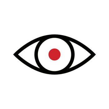 Red eye icon. Fear or terror. Editable vector.
