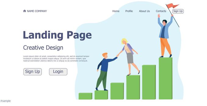 Design concept business concept career growth website landing page - Vector illustration