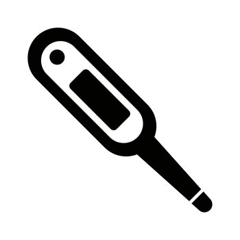 Thermometer silhouette icon. A tool for measuring body temperature. Editable vector.