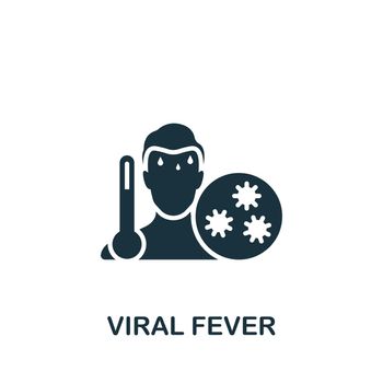 Viral Fever icon. Simple line element deseases symbol for templates, web design and infographics.