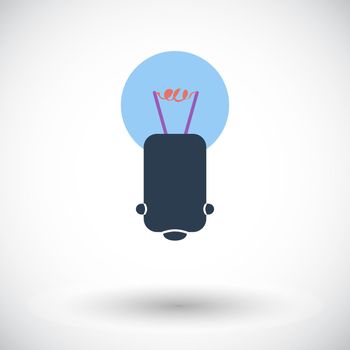 Bulb. Single flat icon on white background. Vector illustration.