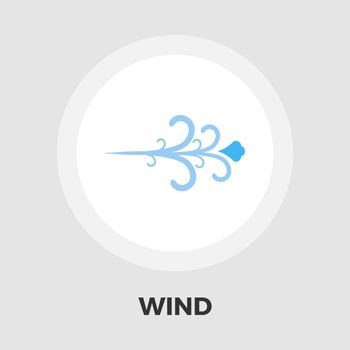 Wind icon vector. Flat icon isolated on the white background. Editable EPS file. Vector illustration.