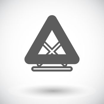 Warning triangle. Single flat icon on white background. Vector illustration.