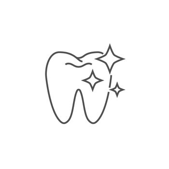 Tooth Clean Line Icon. Tooth Clean Line Related Vector Line Icon. Isolated on White Background. Editable Stroke.