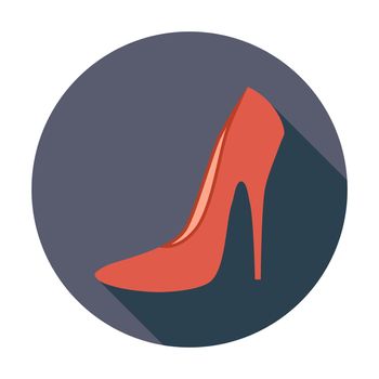 Woman shoes. Flat vector icon for mobile and web applications. Vector illustration.